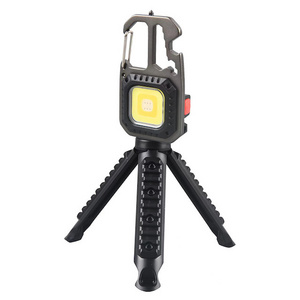 Portable Small Rechargeable LED Work Light with Stand Waterproof for Camping Hiking COB Keychain Flashlights