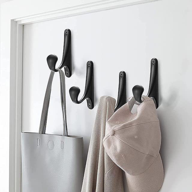 Hooks Home Wall Hat Door Towel Backpack Hook Heavy Duty Matte Black Screw Coat Hook For Hanging