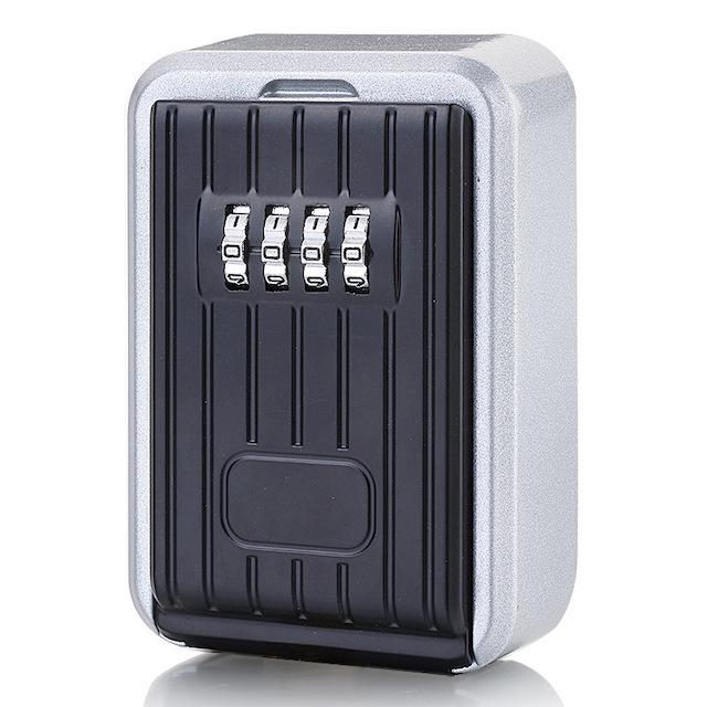 Large Capacity Lockbox for House/Car Keys ID Cards Waterproof 4 Digit Combination Resettable Key Lock Box Black