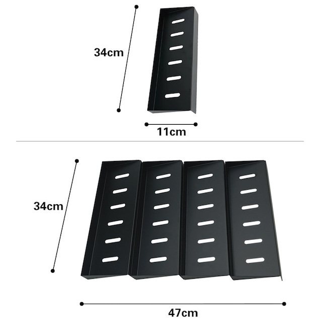 CUSTOM LOGO Drawer Organizer Spice Tray Adjustable Seasoning Jars Rack Kitchen Spice Drawer Organizer Black