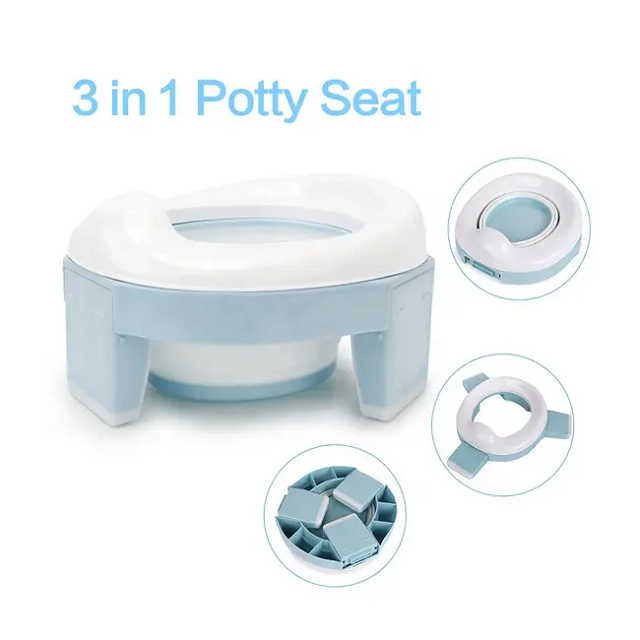 Custom Design 3 in 1 Adjustable Portable Folding Compact Toilet Seat Potty for Toddler Kids Training Toilet Chairs