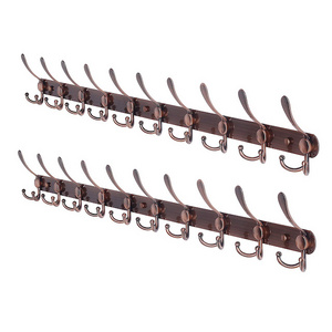 New Style Over Door Rack Mounted Coat Metal Wall 10 Long Hanger Mount Jacket Hooks