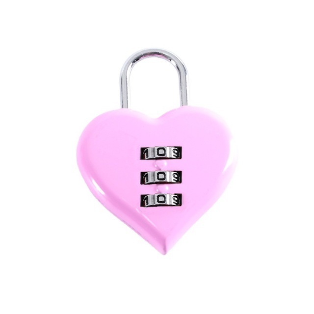 Custom OEM Heartbeat Shape Password Small Lock Enthusiast Mini 3 Digit Combination Lock Pink