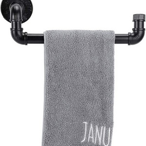 Provide Logo Towel Holder Wall Mount Black Towel Hanger Bar Hanging Holder for Kitchen Bathroom Industrial Pipe Towel Rail Rack