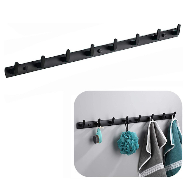 Hot Sale Backpack Wall Heavy Duty Hanger Adhesive Coat Rack Matte Black Gold Jacket Hooks