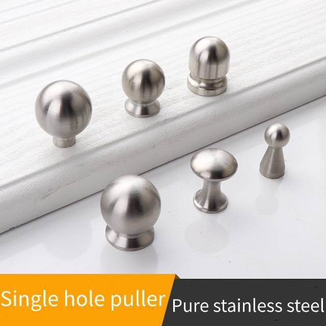 Provide Logo High Quality 30mm Diameter Brushed Knobs for Home Kitchen Bathroom Bedroom Solid 304 Stainless steel Cabinet Knobs