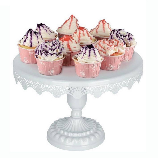 Round Metal Party Dessert Display Stand for Wedding Birthday Celebration Baby Shower Cupcake Stand White 10/12 Inches