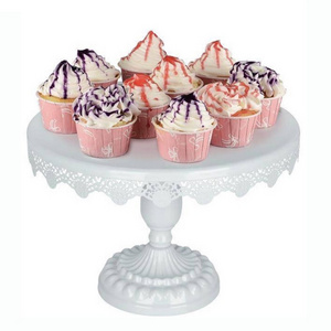 Round Metal Party Dessert Display Stand for Wedding Birthday Celebration Baby Shower Cupcake Stand White 10/12 Inches