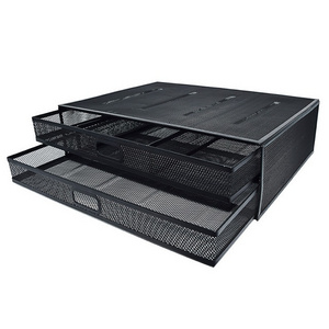 Premium Quality Hanging Drawer Under Desk Storage Organizer Black Metal Under Desk Drawer