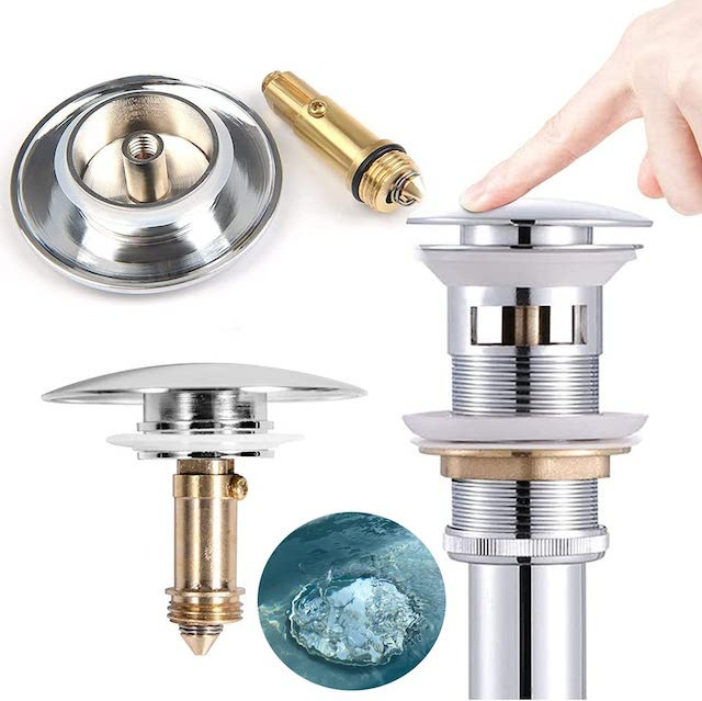 Sink Brass Drain Plug Bathroom Pop Up Double Seal 66 mm diameter for Sink Faucet Pop-up Sink Plug