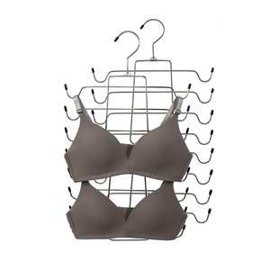 Easy Storage Women Tank Top Bra Hanger Prevents Deformation Foldable Closet Hanger with Swivel Hooks