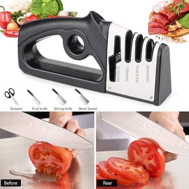 Non-Slip Base Scissors Professional Pro Knofe  Sharpening Steel Chefs Choice Knife Sharpener