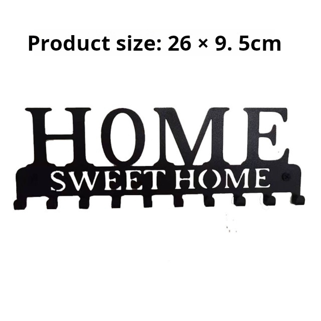 OEM Home Sweet Wall Metal Decorative Entry Keychain Hooks Towel Hooks with Screw Mounting Fittings Organizer