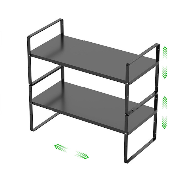 Adjustable Stackable Storage Rack for Kitchen & Bathroom Counter Countertop Storage Expandable Shelf