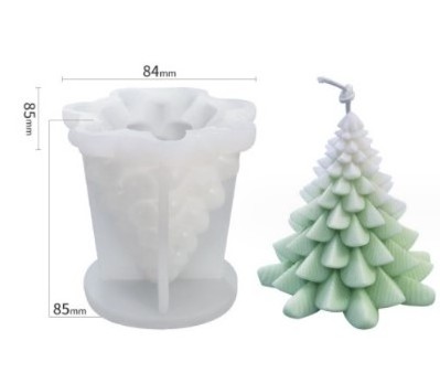 Wholesale Candle Moulds Silicone New 3D Christmas Tree Aromatic Candle Silicone Mold For Home Party Decor