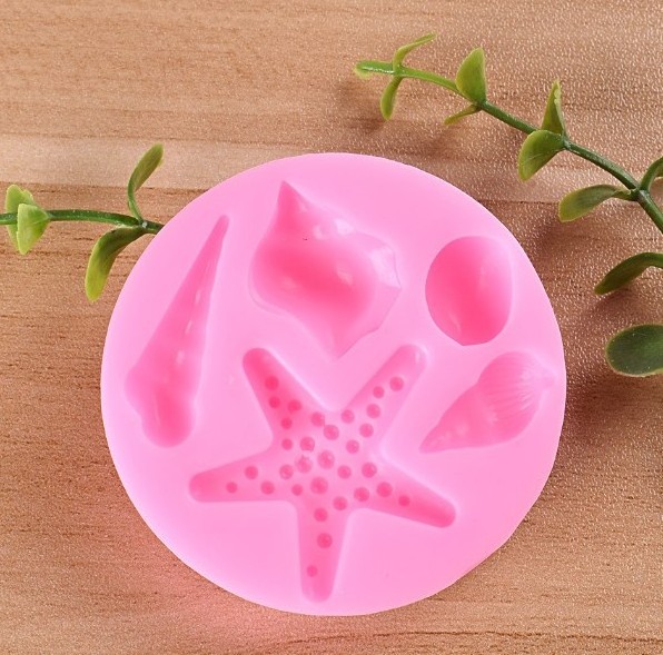 3D Starfish Sea Shells Animal Silicone Mould Fondant Cake Decorating Tools Chocolate Candy Molds Kitchen Baking Moulds