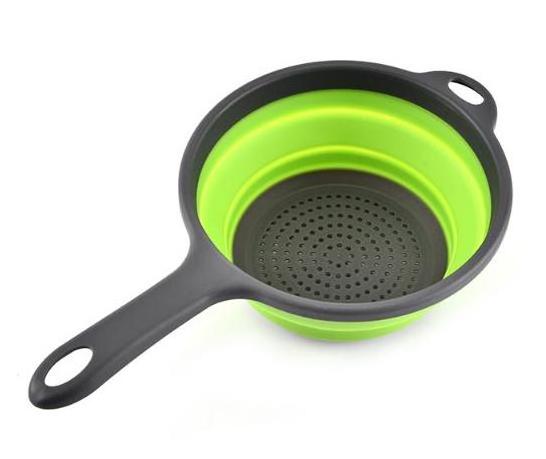 Kitchen Sink Strainer Washing Vegetable Fruit Asphalt Basket Circular Silicone Foldable Sink Drain Basket