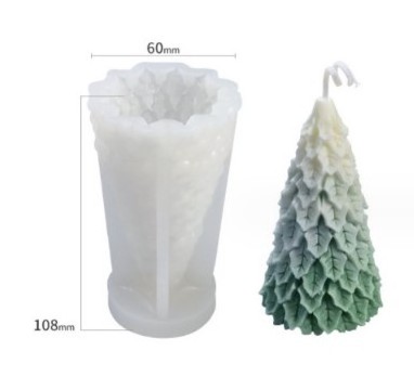 Wholesale Candle Moulds Silicone New 3D Christmas Tree Aromatic Candle Silicone Mold For Home Party Decor