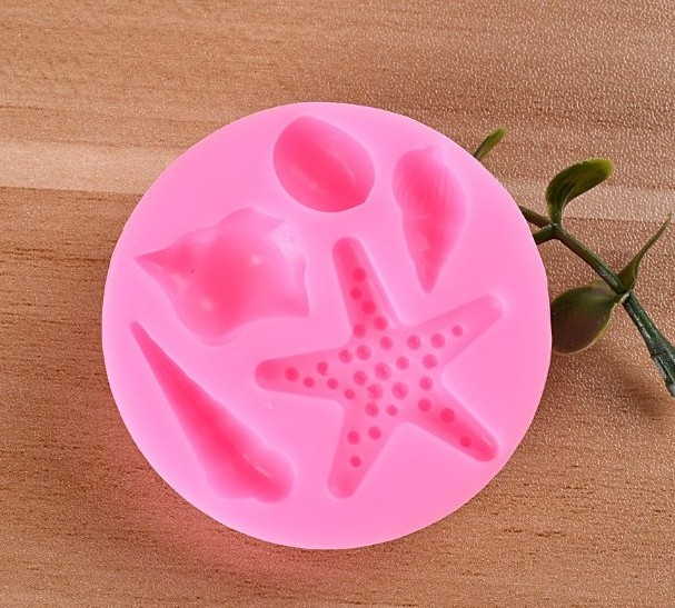 3D Starfish Sea Shells Animal Silicone Mould Fondant Cake Decorating Tools Chocolate Candy Molds Kitchen Baking Moulds