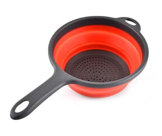 Kitchen Sink Strainer Washing Vegetable Fruit Asphalt Basket Circular Silicone Foldable Sink Drain Basket