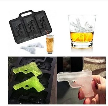 Wholesale Hot sale  Gun Bullet Shape Ice Cube Maker 3D DIY Ice Cube Mold Chocolate Candy Mould Cold Drink Whiskey Wine Ice Maker