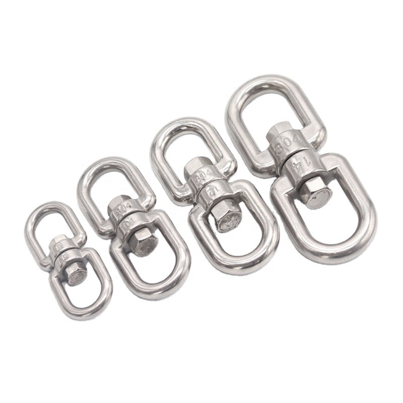 304/316 Stainless Steel Eye To Eye Swivel Ring Key Climbing Rings Connectors Camping S Carabiner Ring Hook For Anchor Chain