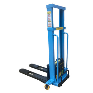 1ton 1.6m High quality electric self loading forklift  Electric Pallet Stacker with Battery 48V 20Ah