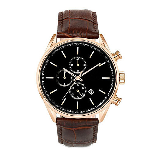 Custom Top Factory Manufacture Classic Gold Plated Stainless Steel Chronograph Quartz Watches For Men