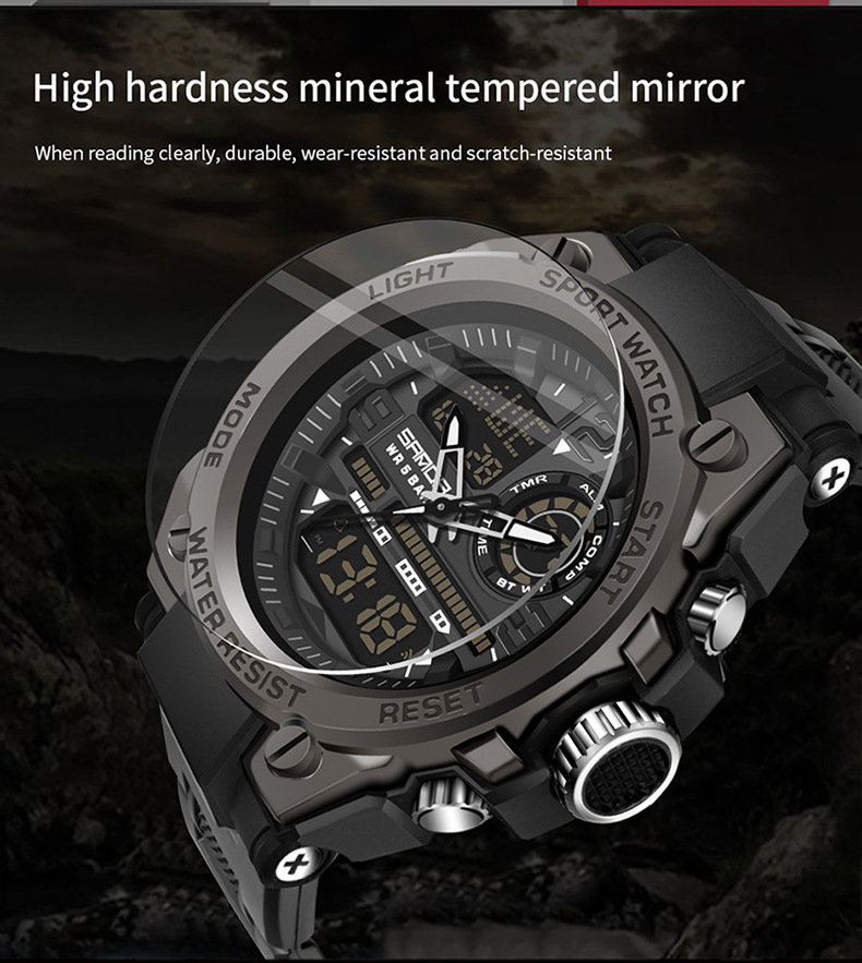 Sanda Men Digital Quartz Watch Water Resist 5 Bar Analog Waterproof Watches Man Design Sport Watch