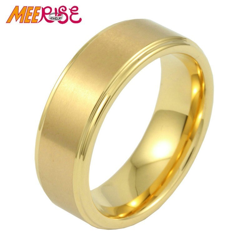 CHENG JEWELERS Wedding Bands Gold Tungsten Rings Trendy Dome Unisex 6mm Engagement Rings for Women Tungsten CARBIDE CHENG