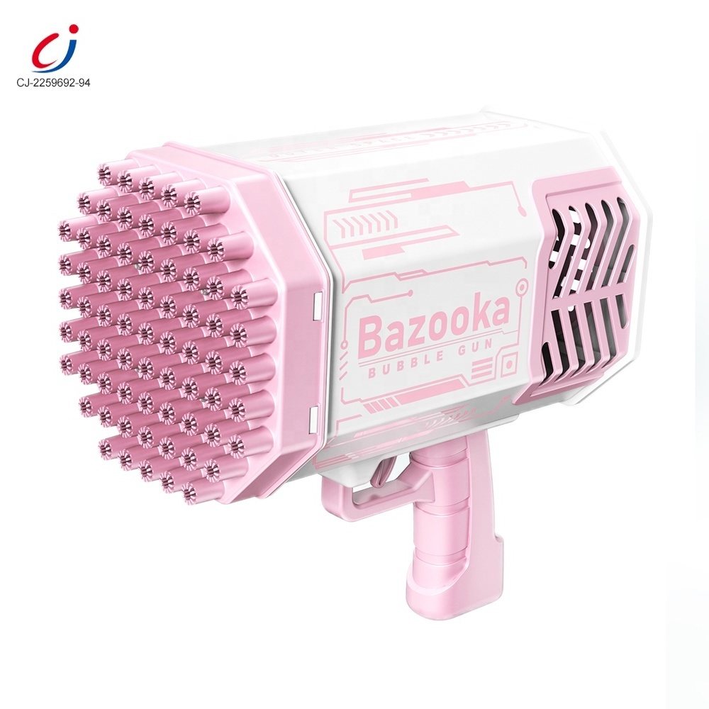 Chengji pistola de burbujas 69 holes automatic bubble maker automatic 69-hole bazooka bubble gun machine with flash light