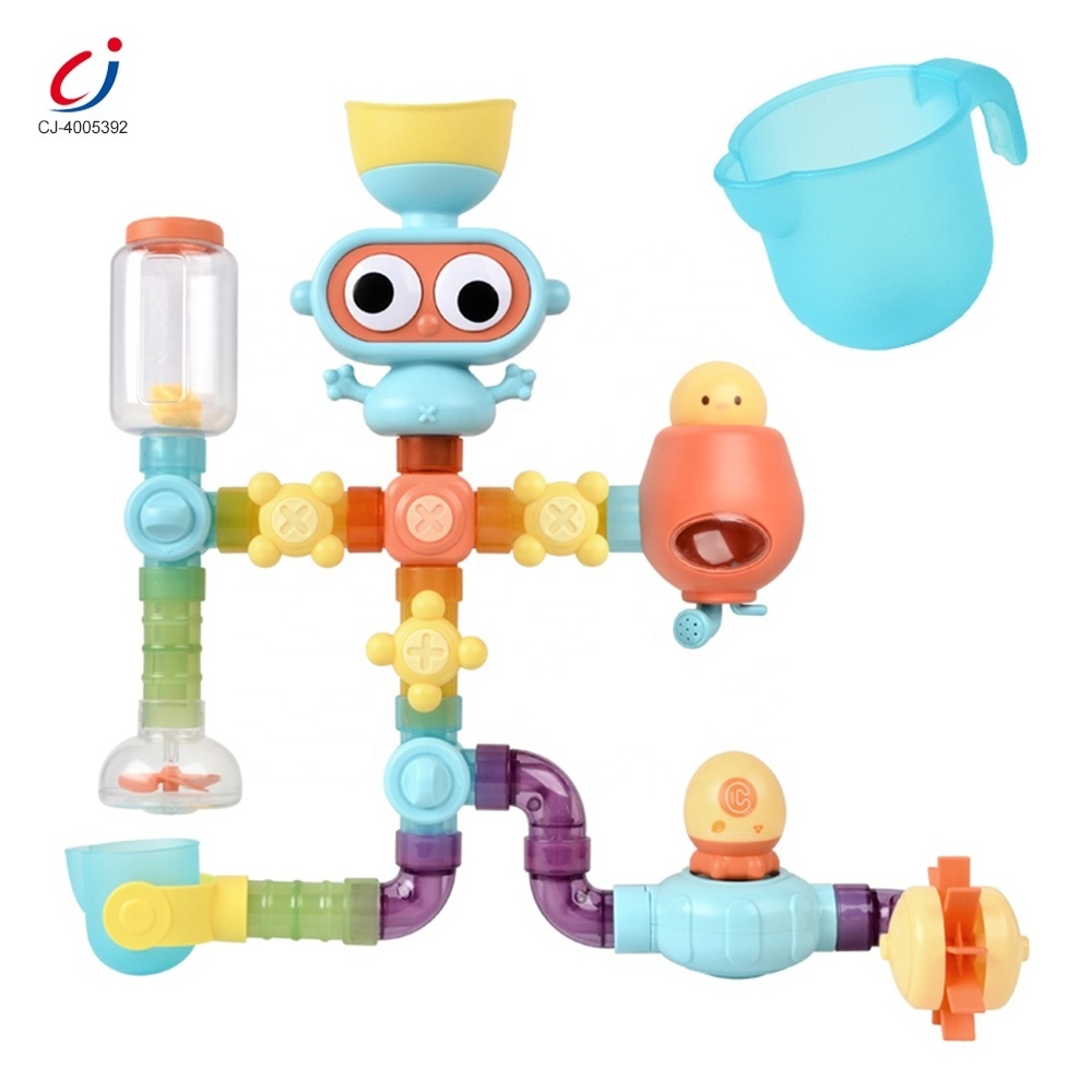 Chengji pipes interactive baby and toddler bath tub toys new baby shower bath pipes building bathtub water pipes bath toy