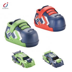 Mini sport outdoor play toy running shooting shoes mini launcher racing rail car racing ejection car toy