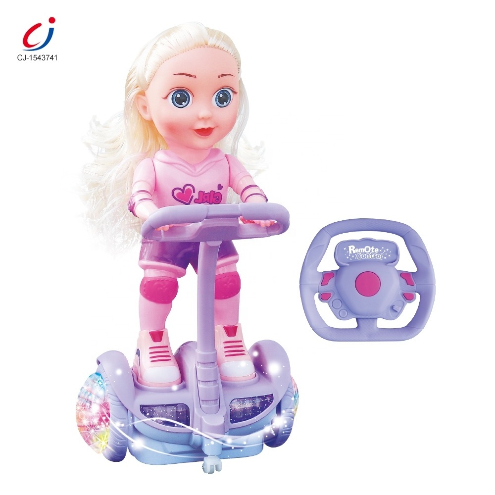 Chengji b/o dancing girl doll on balance car 5CH fashion doll balance car remote control cars toys doll with music and light