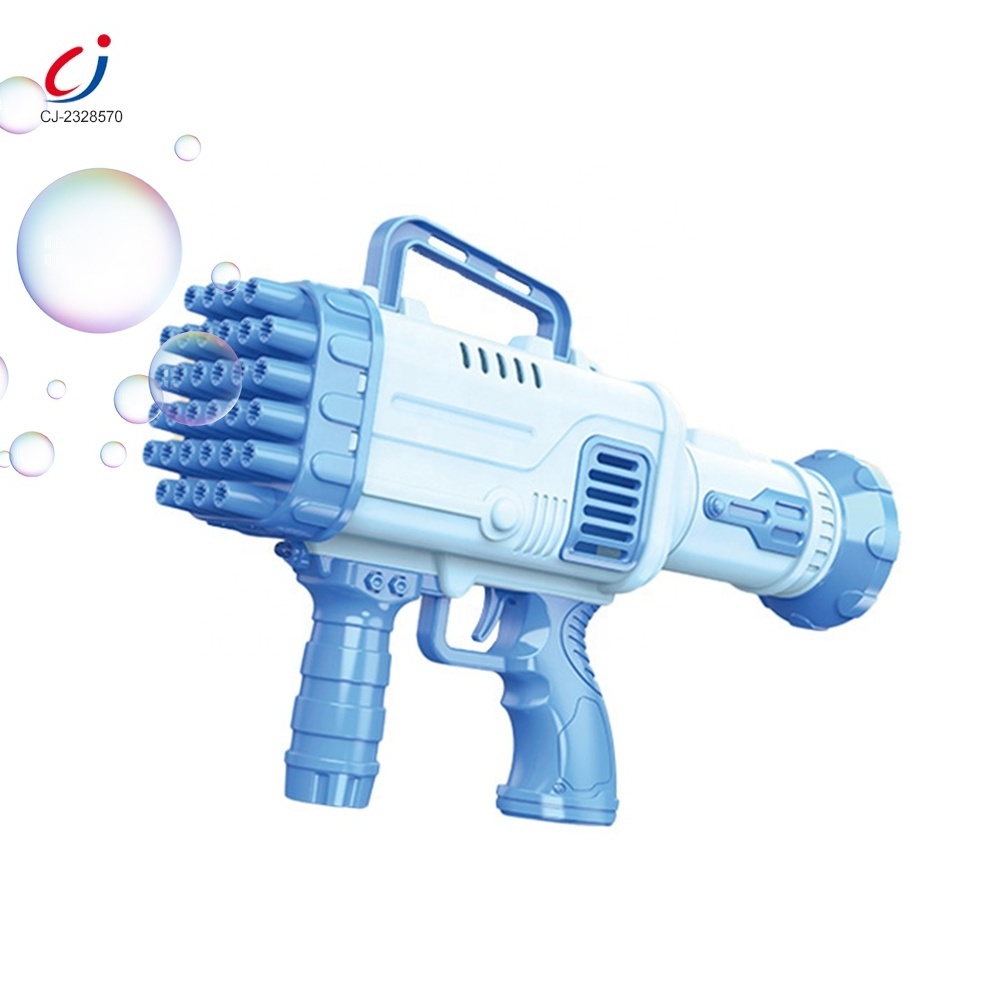 Wholesale children outdoor light rocket blowing bubbles electric bubble machine gun 32 hole bazooka bubble gun