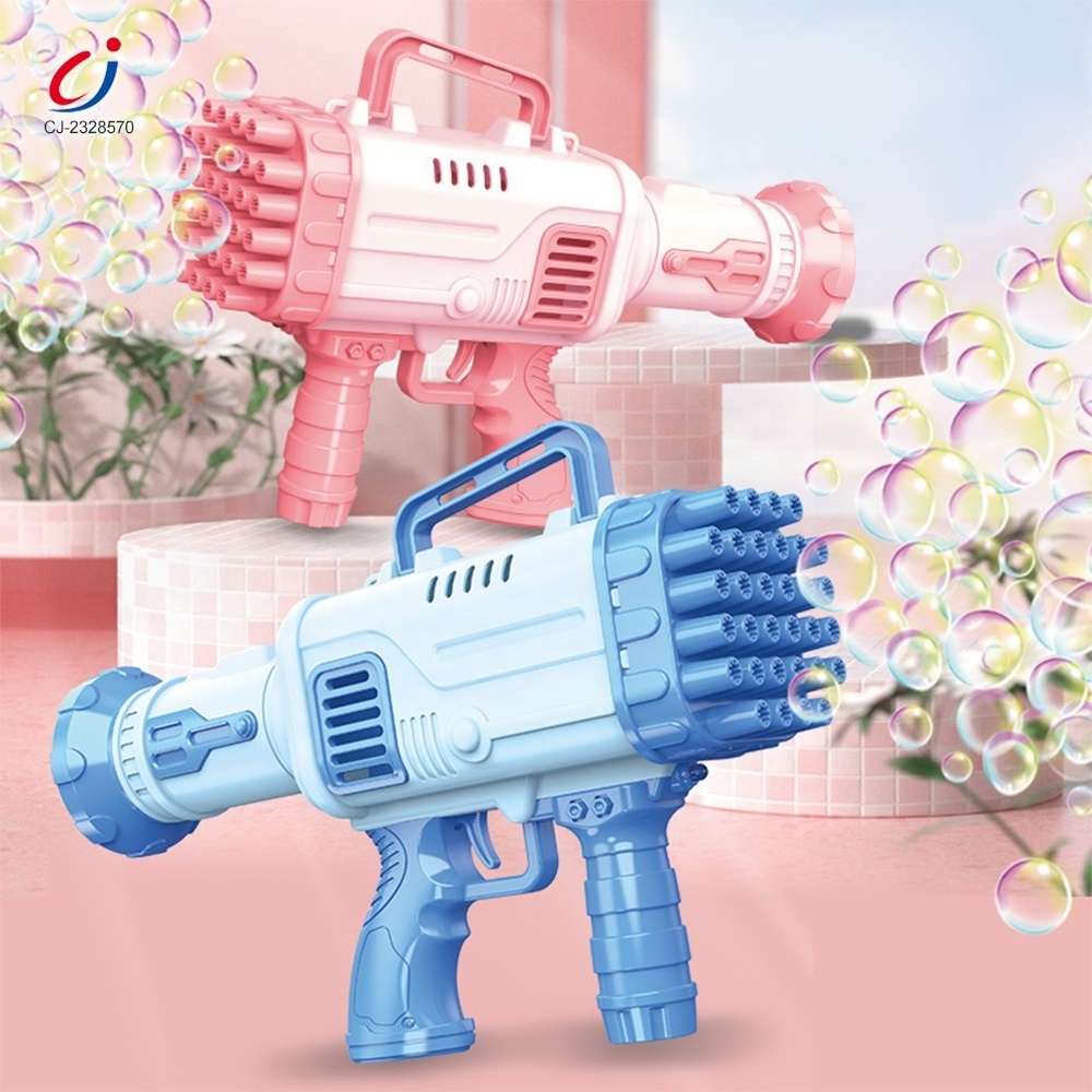 Wholesale children outdoor light rocket blowing bubbles electric bubble machine gun 32 hole bazooka bubble gun