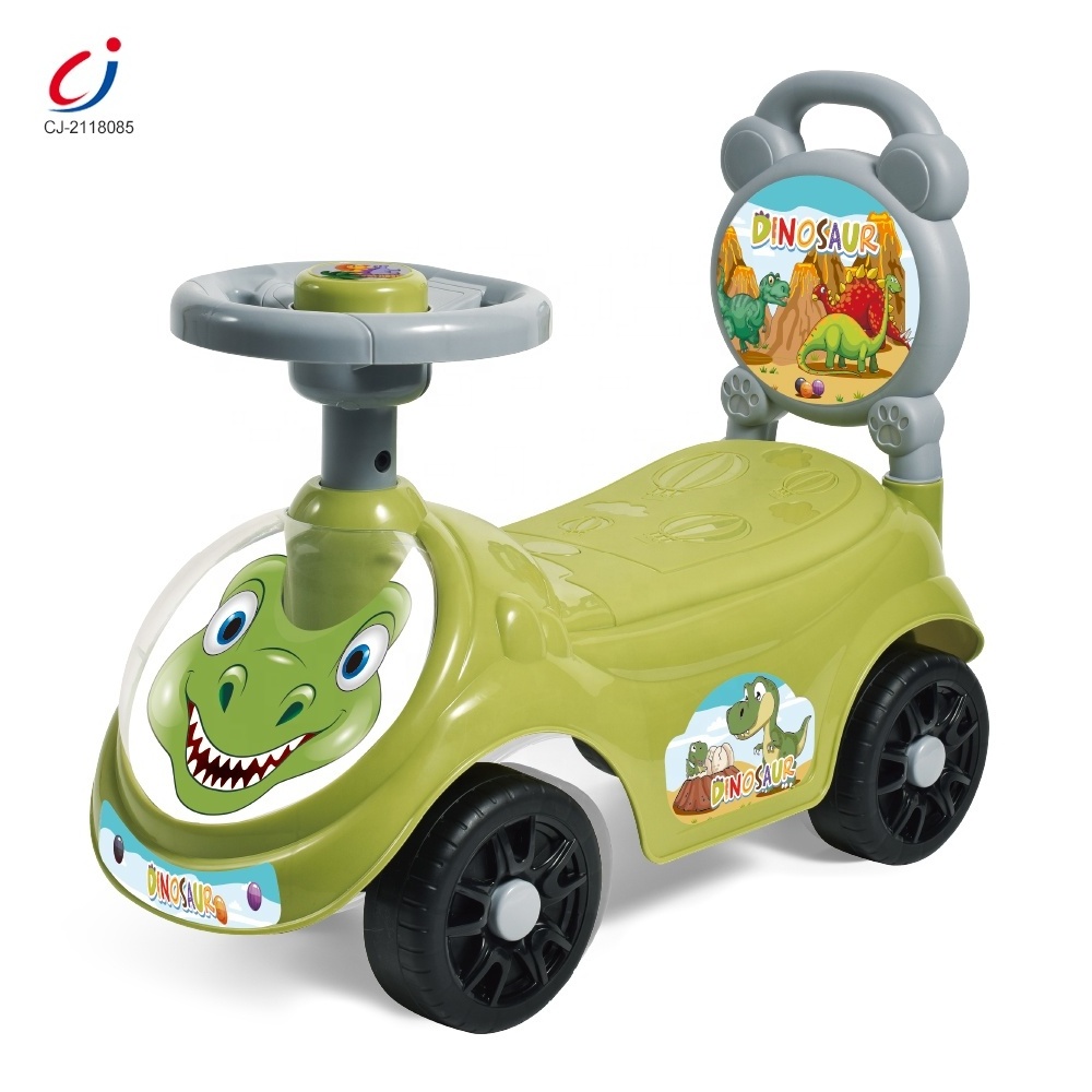 Chengji baby walker car cartoon dinosaur BB whistle steering wheel lighting music baby car with slide