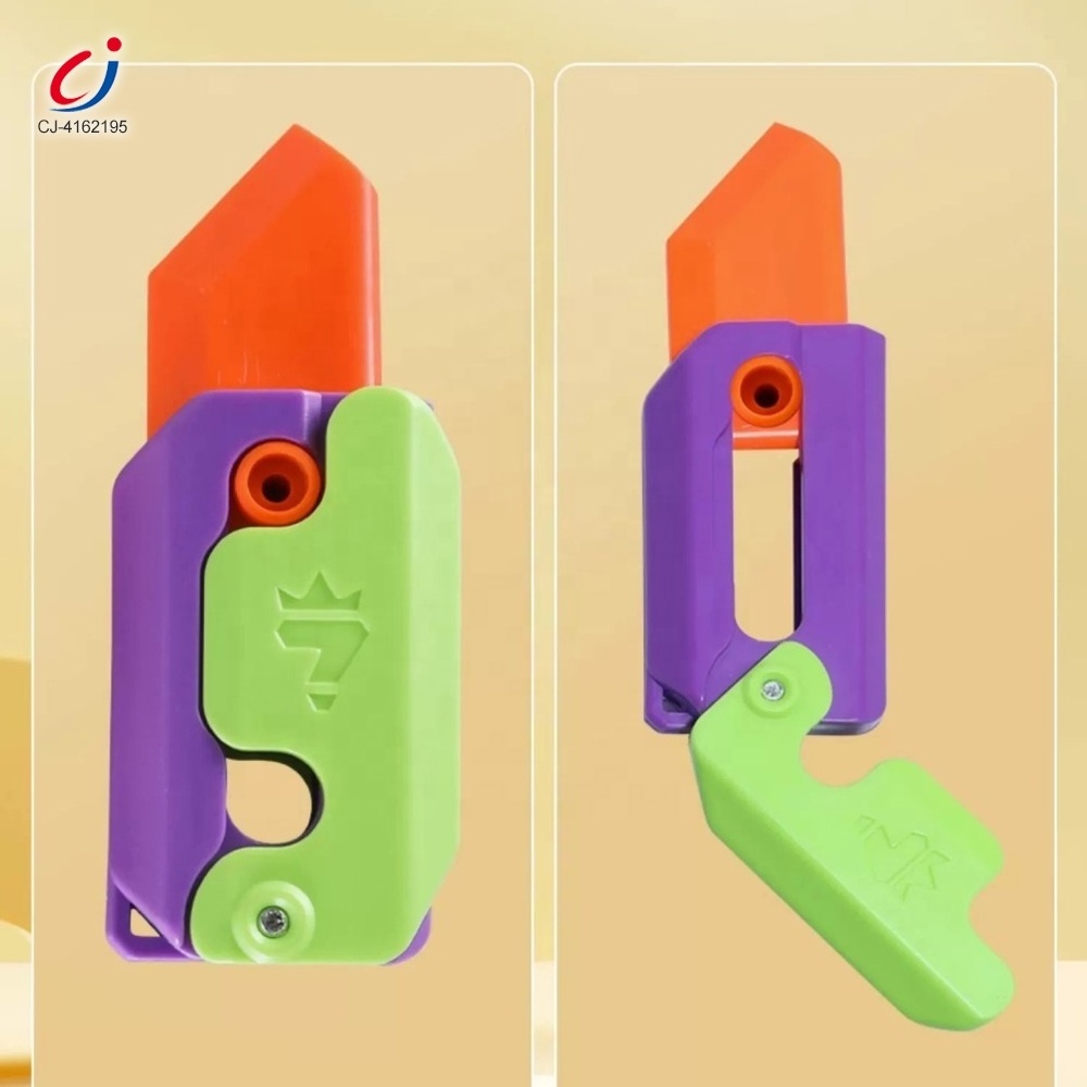 Chengji kids novelty radish gravity knifes decompression sensory toys plastic 3d printing fidget knife toy