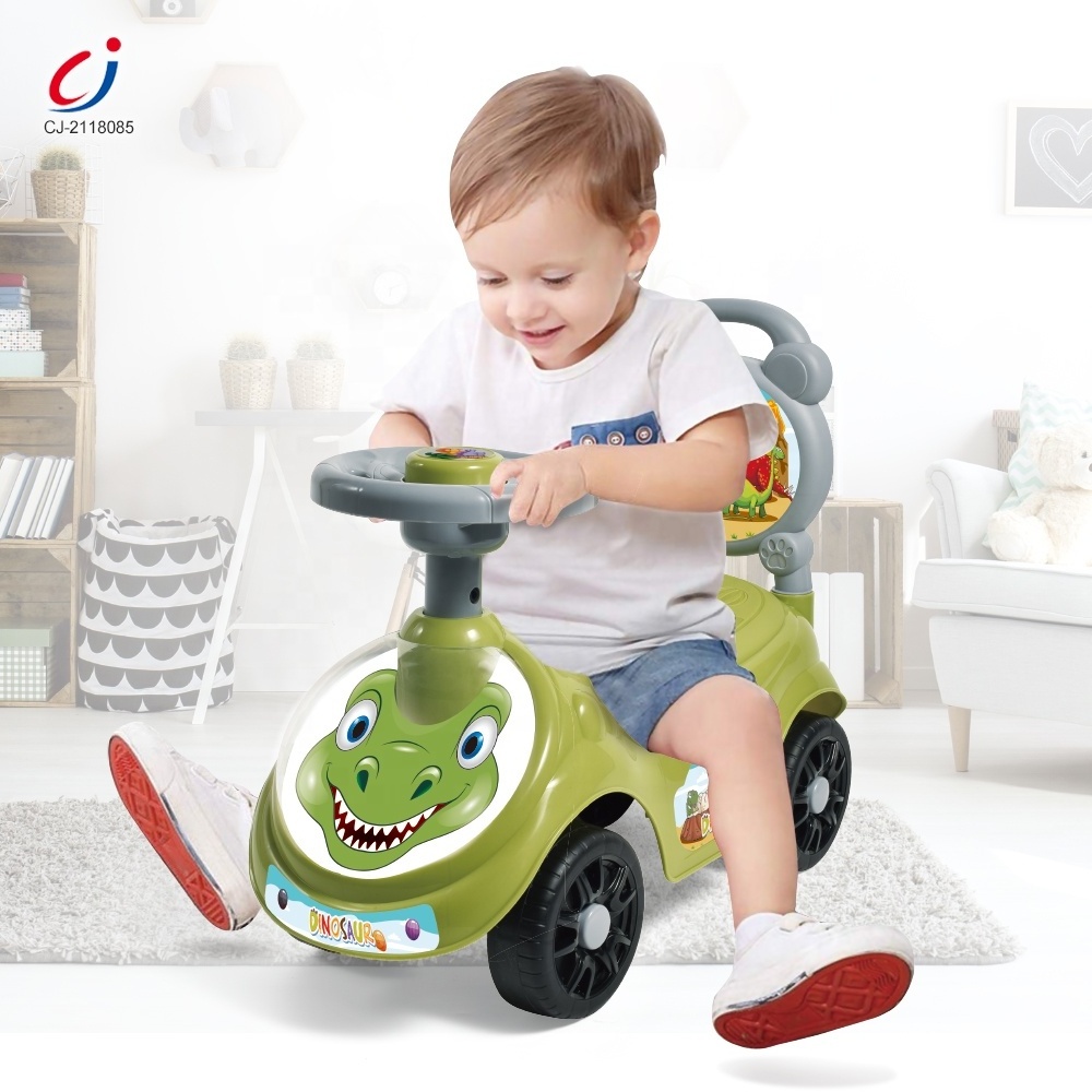 Chengji baby walker car cartoon dinosaur BB whistle steering wheel lighting music baby car with slide