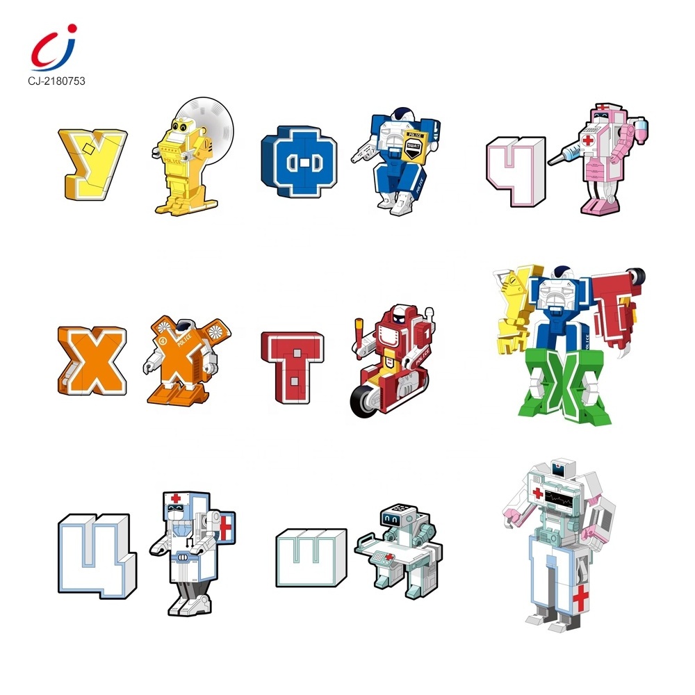 Educational toy 7 in 1 letter deformer toys robot assembly montessori russian letter alphabet robot toy