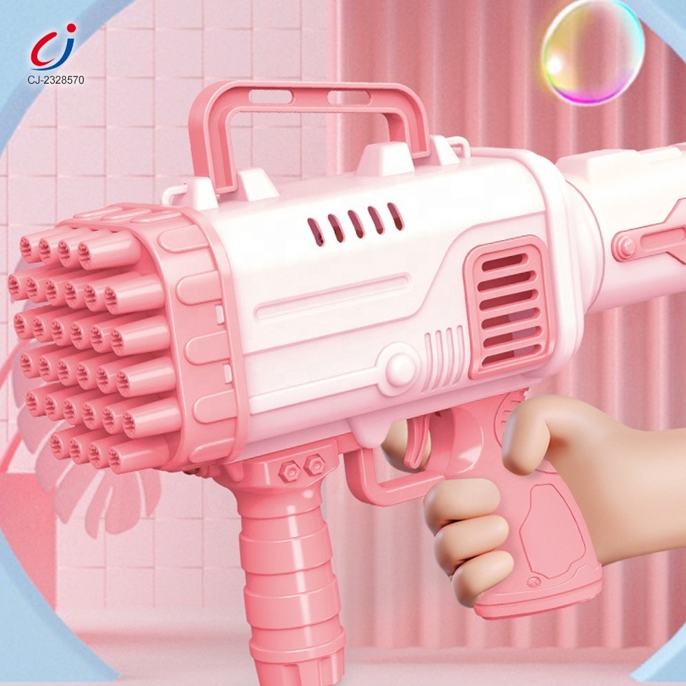 Wholesale children outdoor light rocket blowing bubbles electric bubble machine gun 32 hole bazooka bubble gun