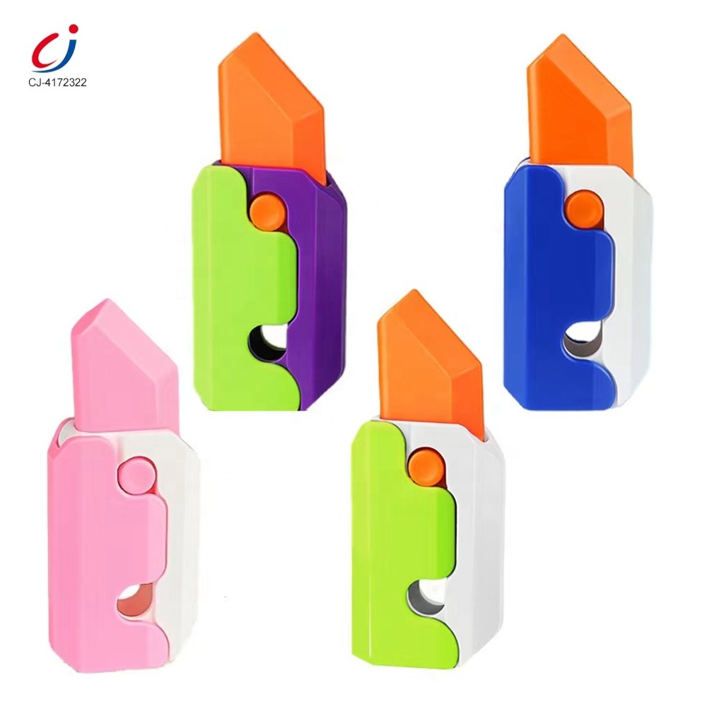 Chengji kids novelty radish gravity knifes decompression sensory toys plastic 3d printing fidget knife toy