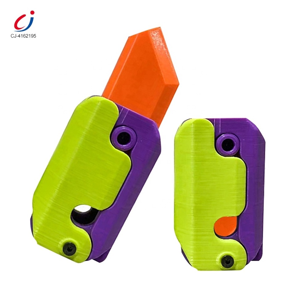 Chengji kids novelty radish gravity knifes decompression sensory toys plastic 3d printing fidget knife toy