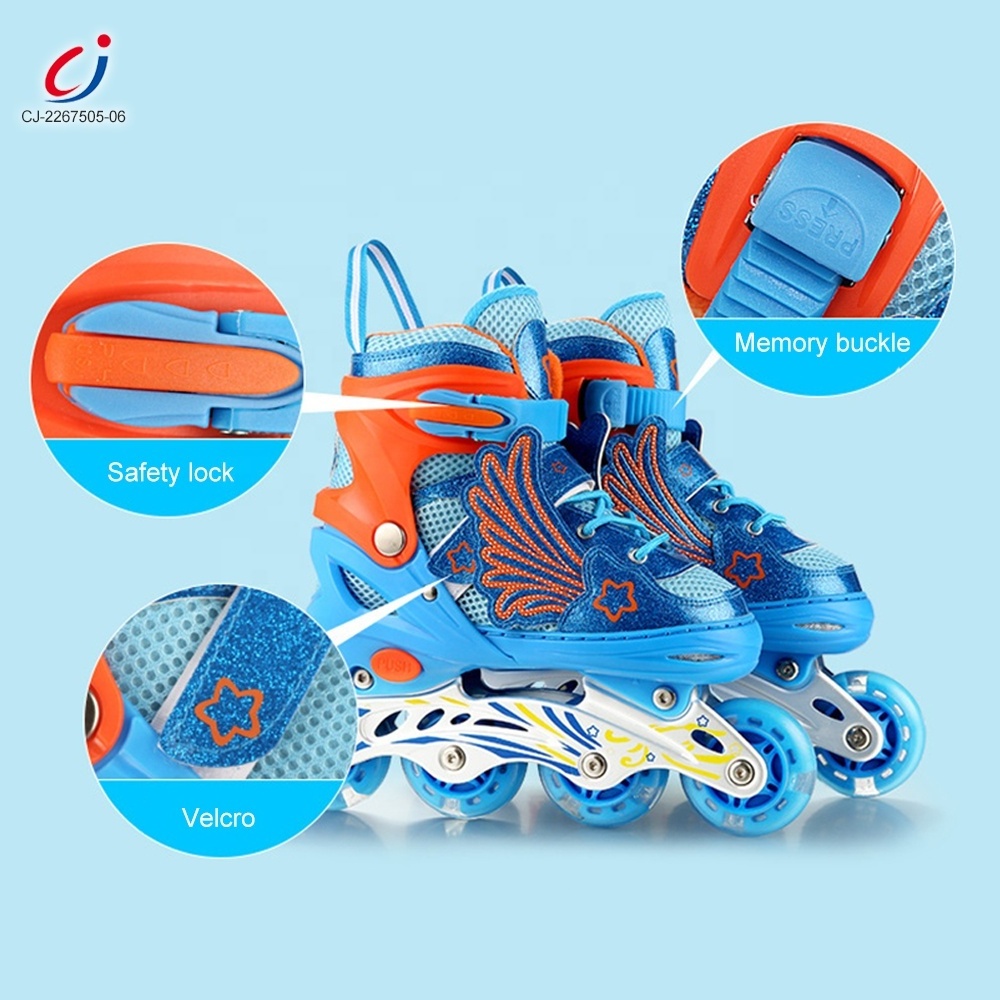 High quality popular inline 4 wheels flashing retractable roller skate shoes skiting ice skating shoes for kids