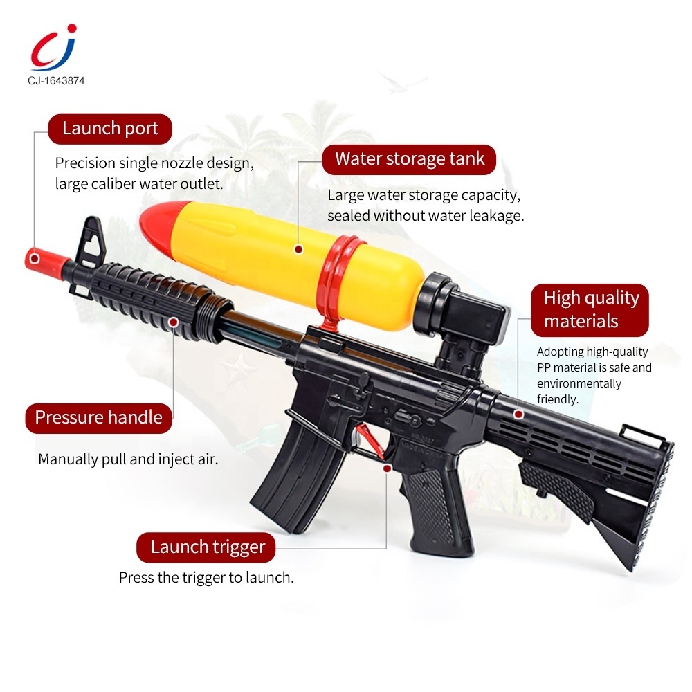 Chengji cheap summer children toy big inflatable beach play shooter game toys black plastic water gun