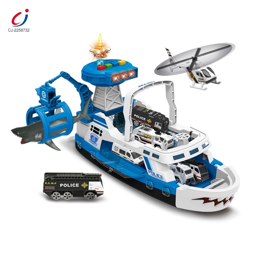 Catapult Alloy Truck Toy Set Electric Storage Boat Parking Lot Police Cars Race Track