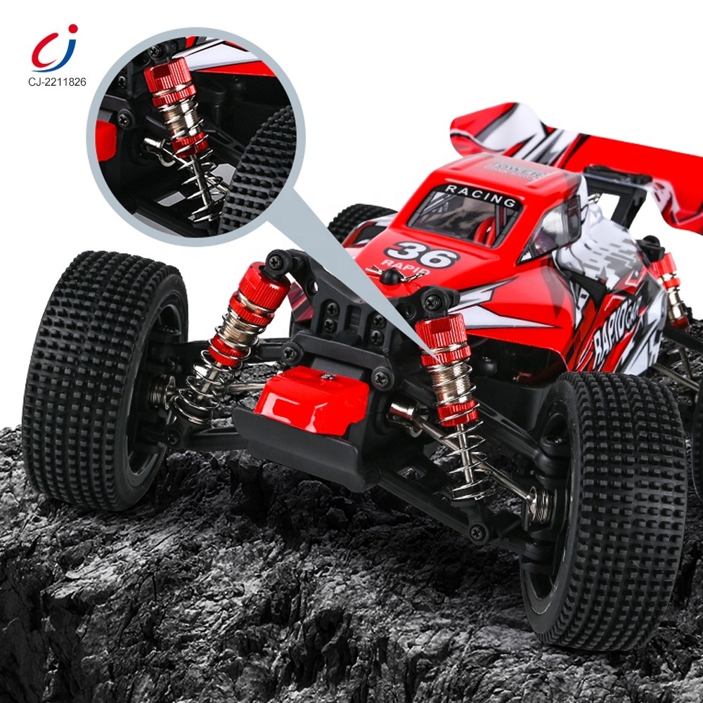 Chengji 2023 hot sale 2.4ghz 1/16 4wd kids high speed remote control brush cars 550 motor fastest rc trucks for adults