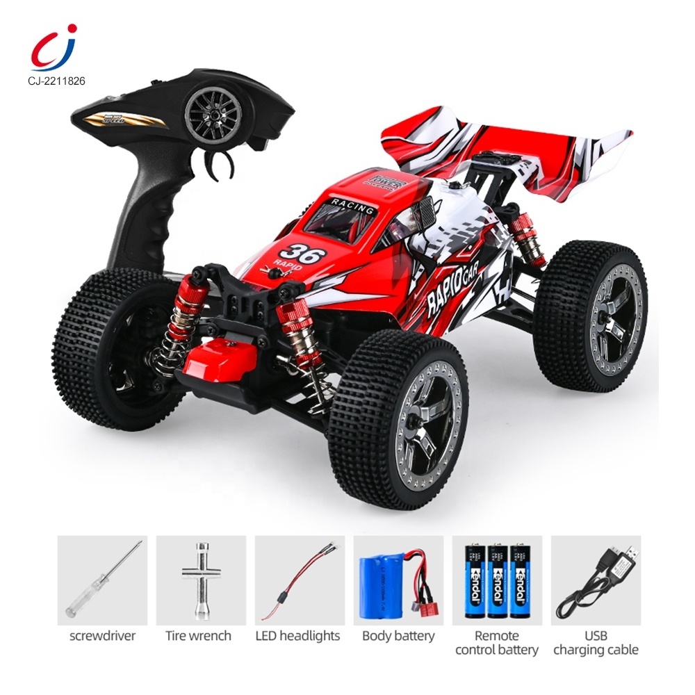 Chengji 2023 hot sale 2.4ghz 1/16 4wd kids high speed remote control brush cars 550 motor fastest rc trucks for adults