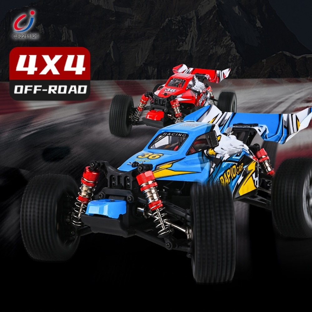 Chengji 2023 hot sale 2.4ghz 1/16 4wd kids high speed remote control brush cars 550 motor fastest rc trucks for adults