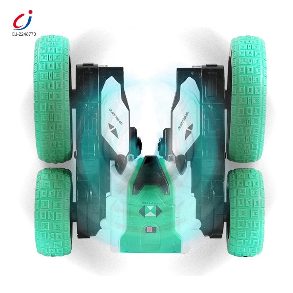 Chengji new product 2.4ghz remote control spinning car toy 180 flip high speed rc stunt car with light